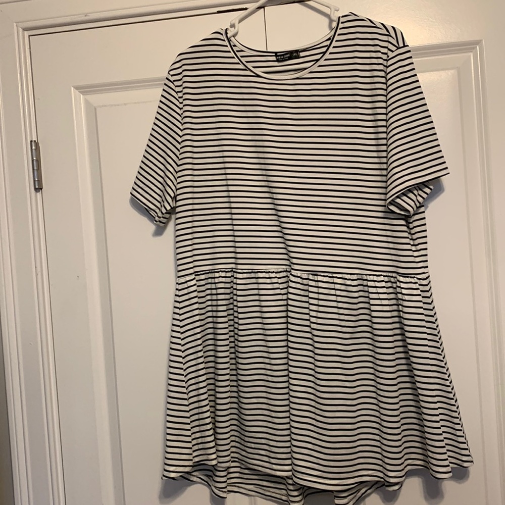 Black and White Striped Blouse